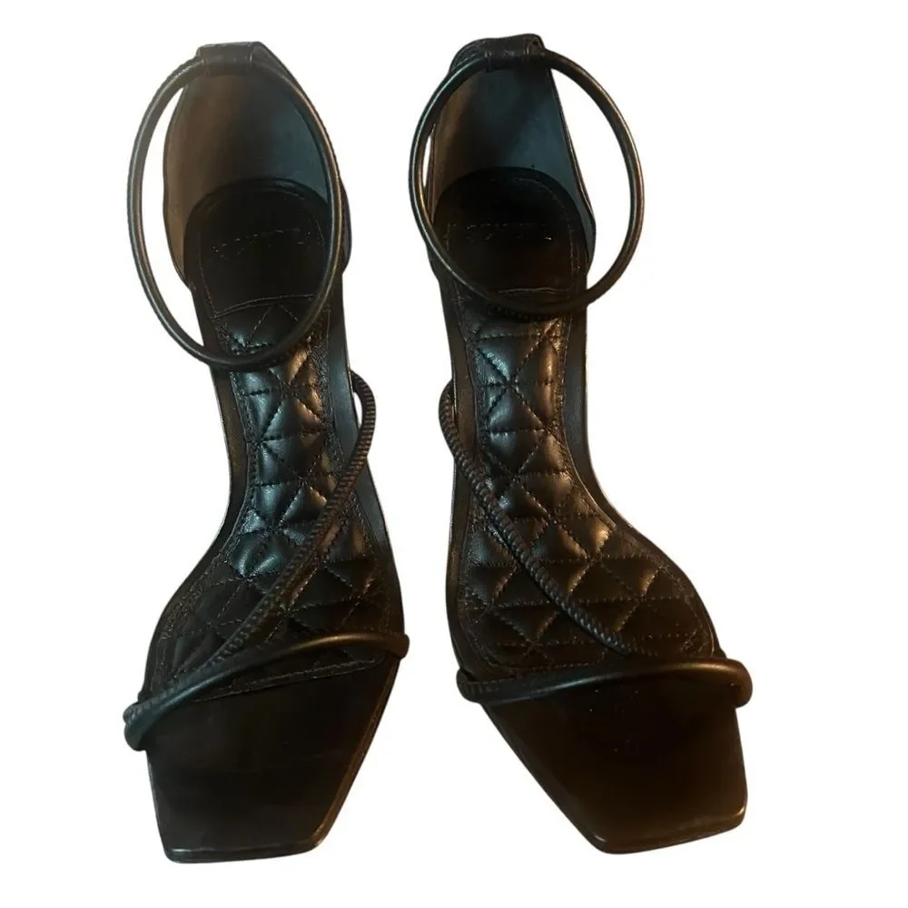 SCHUTZ Gaiah Black Leather Strappy Heels Sandals 9.5 B Excellent Condition